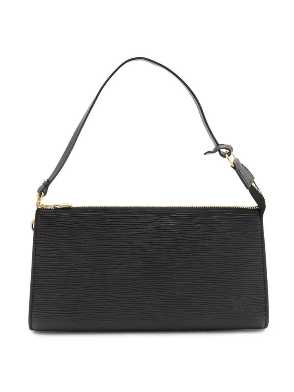 Louis Vuitton Epi Pochette Accessoires Pouch Handbag Noir Black Gold